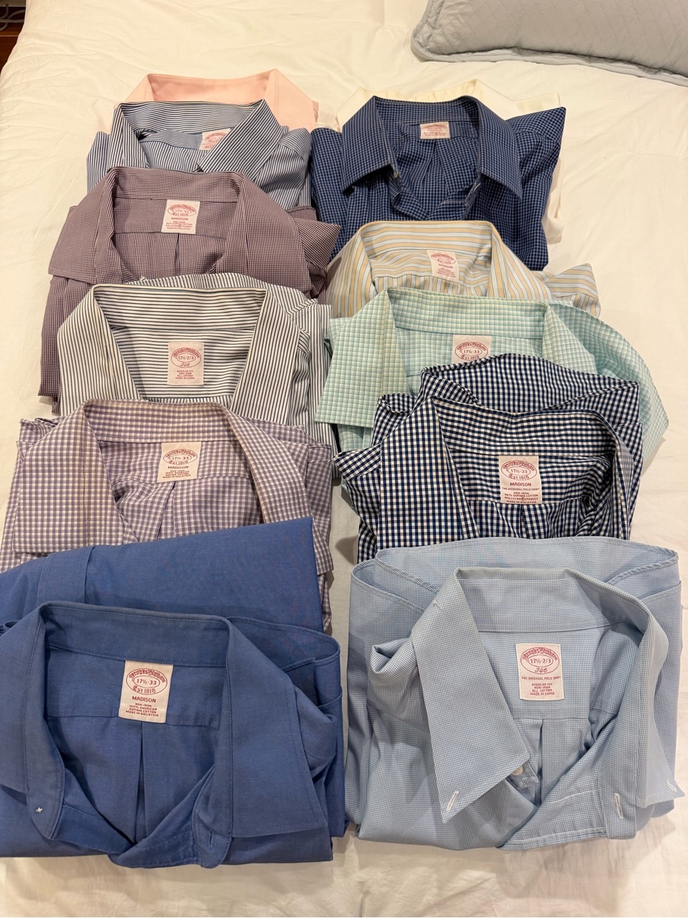 Brooks Brothers Assorted Men's Button-Down Shirts - Blues, Greens, Pink, Navy